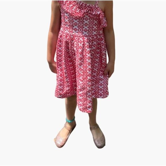 Janie and Jack Eyelet One Shoulder Dress Girls Size 3 Embroidered Eyelet Design - Picture 2 of 8